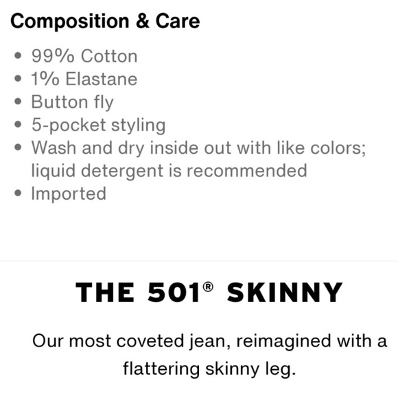 Levi'sยฎ Premium 501ยฎ Skinny Jeans - Picture 6 of 6